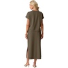 image:imageGRECERELLE Women Summer Casual WrinkleFree 2 Piece Sets Round Neck Top amp Elastic Waist Maxi Side Slit Skirt with PocketsArmy Green