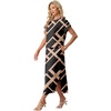 image:imageGRECERELLE Women Summer Casual WrinkleFree 2 Piece Sets Round Neck Top amp Elastic Waist Maxi Side Slit Skirt with PocketsBlack Rectangle