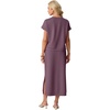 image:imageGRECERELLE Women Summer Casual WrinkleFree 2 Piece Sets Round Neck Top amp Elastic Waist Maxi Side Slit Skirt with PocketsRosewood