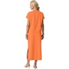 image:imageGRECERELLE Women Summer Casual WrinkleFree 2 Piece Sets Round Neck Top amp Elastic Waist Maxi Side Slit Skirt with PocketsVibrant Orange