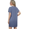 image:imageGRECERELLE Womens 2025 Casual Summer Shirt Dress Loose Round Neck Mini WrinkleFree Sundress with PocketDenim Blue
