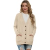 image:imageGRECERELLE Womens 2025 Fall Cardigan Sweaters Oversized Open Front Button Knit Outwear Coats with PocketsApricot