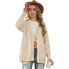 image:imageGRECERELLE Womens 2025 Fall Cardigan Sweaters Oversized Open Front Button Knit Outwear Coats with PocketsApricot