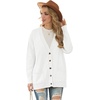 image:imageGRECERELLE Womens 2025 Fall Cardigan Sweaters Oversized Open Front Button Knit Outwear Coats with PocketsWhite