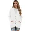 image:imageGRECERELLE Womens 2025 Fall Cardigan Sweaters Oversized Open Front Button Knit Outwear Coats with PocketsWhite