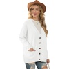 image:imageGRECERELLE Womens 2025 Fall Cardigan Sweaters Oversized Open Front Button Knit Outwear Coats with PocketsWhite