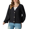 image:imageGRECERELLE Womens 2026 Fall Chunky Knit Cardigan SweaterAblack