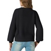 image:imageGRECERELLE Womens 2026 Fall Chunky Knit Cardigan SweaterAblack