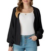image:imageGRECERELLE Womens 2026 Fall Chunky Knit Cardigan SweaterAblack