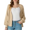 image:imageGRECERELLE Womens 2026 Fall Chunky Knit Cardigan SweaterApricot