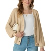 image:imageGRECERELLE Womens 2026 Fall Chunky Knit Cardigan SweaterApricot