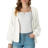 image:imageGRECERELLE Womens 2026 Fall Chunky Knit Cardigan SweaterBeige White