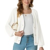image:imageGRECERELLE Womens 2026 Fall Chunky Knit Cardigan SweaterBeige White