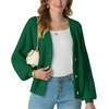 image:imageGRECERELLE Womens 2026 Fall Chunky Knit Cardigan SweaterDark Green