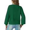 image:imageGRECERELLE Womens 2026 Fall Chunky Knit Cardigan SweaterDark Green