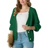 image:imageGRECERELLE Womens 2026 Fall Chunky Knit Cardigan SweaterDark Green