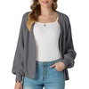 image:imageGRECERELLE Womens 2026 Fall Chunky Knit Cardigan SweaterGray
