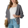 image:imageGRECERELLE Womens 2026 Fall Chunky Knit Cardigan SweaterGray