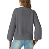 image:imageGRECERELLE Womens 2026 Fall Chunky Knit Cardigan SweaterGray