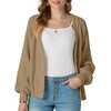 image:imageGRECERELLE Womens 2026 Fall Chunky Knit Cardigan SweaterKhaki