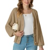 image:imageGRECERELLE Womens 2026 Fall Chunky Knit Cardigan SweaterKhaki