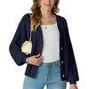 image:imageGRECERELLE Womens 2026 Fall Chunky Knit Cardigan SweaterNavy Blue