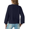 image:imageGRECERELLE Womens 2026 Fall Chunky Knit Cardigan SweaterNavy Blue