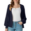 image:imageGRECERELLE Womens 2026 Fall Chunky Knit Cardigan SweaterNavy Blue