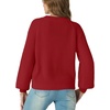 image:imageGRECERELLE Womens 2026 Fall Chunky Knit Cardigan SweaterRed