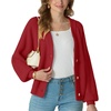 image:imageGRECERELLE Womens 2026 Fall Chunky Knit Cardigan SweaterRed