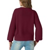 image:imageGRECERELLE Womens 2026 Fall Chunky Knit Cardigan SweaterWine Red