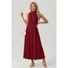image:imageGRECERELLE Womens 2026 Spring Summer Casual Mock Neck Sleeveless Flared Maxi Dress with Pockets XS  3XLRed