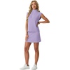 image:imageGRECERELLE Womens 2026 Summer 2 Piece Skort Sets Cap Sleeve Zip Collared Top Matching Tennis Skirt with Pockets for AthleticAura Indigo