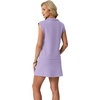 image:imageGRECERELLE Womens 2026 Summer 2 Piece Skort Sets Cap Sleeve Zip Collared Top Matching Tennis Skirt with Pockets for AthleticAura Indigo