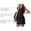 image:imageGRECERELLE Womens 2026 Summer 2 Piece Skort Sets Cap Sleeve Zip Collared Top Matching Tennis Skirt with Pockets for AthleticBlack