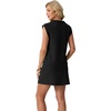image:imageGRECERELLE Womens 2026 Summer 2 Piece Skort Sets Cap Sleeve Zip Collared Top Matching Tennis Skirt with Pockets for AthleticBlack