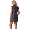 image:imageGRECERELLE Womens 2026 Summer 2 Piece Skort Sets Cap Sleeve Zip Collared Top Matching Tennis Skirt with Pockets for AthleticDark Gray