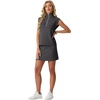 image:imageGRECERELLE Womens 2026 Summer 2 Piece Skort Sets Cap Sleeve Zip Collared Top Matching Tennis Skirt with Pockets for AthleticDark Gray