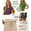 image:imageGRECERELLE Womens 2026 Summer 2 Piece Skort Sets Cap Sleeve Zip Collared Top Matching Tennis Skirt with Pockets for AthleticKhaki