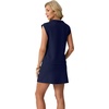 image:imageGRECERELLE Womens 2026 Summer 2 Piece Skort Sets Cap Sleeve Zip Collared Top Matching Tennis Skirt with Pockets for AthleticNavy Blue