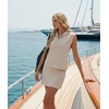 image:imageGRECERELLE Womens 2026 Summer 2 Piece Skort Sets Cap Sleeve Zip Collared Top Matching Tennis Skirt with Pockets for AthleticOatmeal