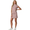 image:imageGRECERELLE Womens 2026 Summer 2 Piece Skort Sets Cap Sleeve Zip Collared Top Matching Tennis Skirt with Pockets for AthleticRose Pink