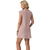 image:imageGRECERELLE Womens 2026 Summer 2 Piece Skort Sets Cap Sleeve Zip Collared Top Matching Tennis Skirt with Pockets for AthleticRose Pink