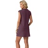 image:imageGRECERELLE Womens 2026 Summer 2 Piece Skort Sets Cap Sleeve Zip Collared Top Matching Tennis Skirt with Pockets for AthleticRosewood