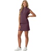 image:imageGRECERELLE Womens 2026 Summer 2 Piece Skort Sets Cap Sleeve Zip Collared Top Matching Tennis Skirt with Pockets for AthleticRosewood