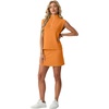 image:imageGRECERELLE Womens 2026 Summer 2 Piece Skort Sets Cap Sleeve Zip Collared Top Matching Tennis Skirt with Pockets for AthleticVibrant Orange
