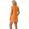 image:imageGRECERELLE Womens 2026 Summer 2 Piece Skort Sets Cap Sleeve Zip Collared Top Matching Tennis Skirt with Pockets for AthleticVibrant Orange
