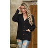 image:imageGRECERELLE Womens Cable Chunky Knit Cardigan Sweater with PocketsAblack