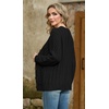 image:imageGRECERELLE Womens Cable Chunky Knit Cardigan Sweater with PocketsAblack