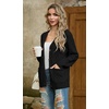image:imageGRECERELLE Womens Cable Chunky Knit Cardigan Sweater with PocketsAblack